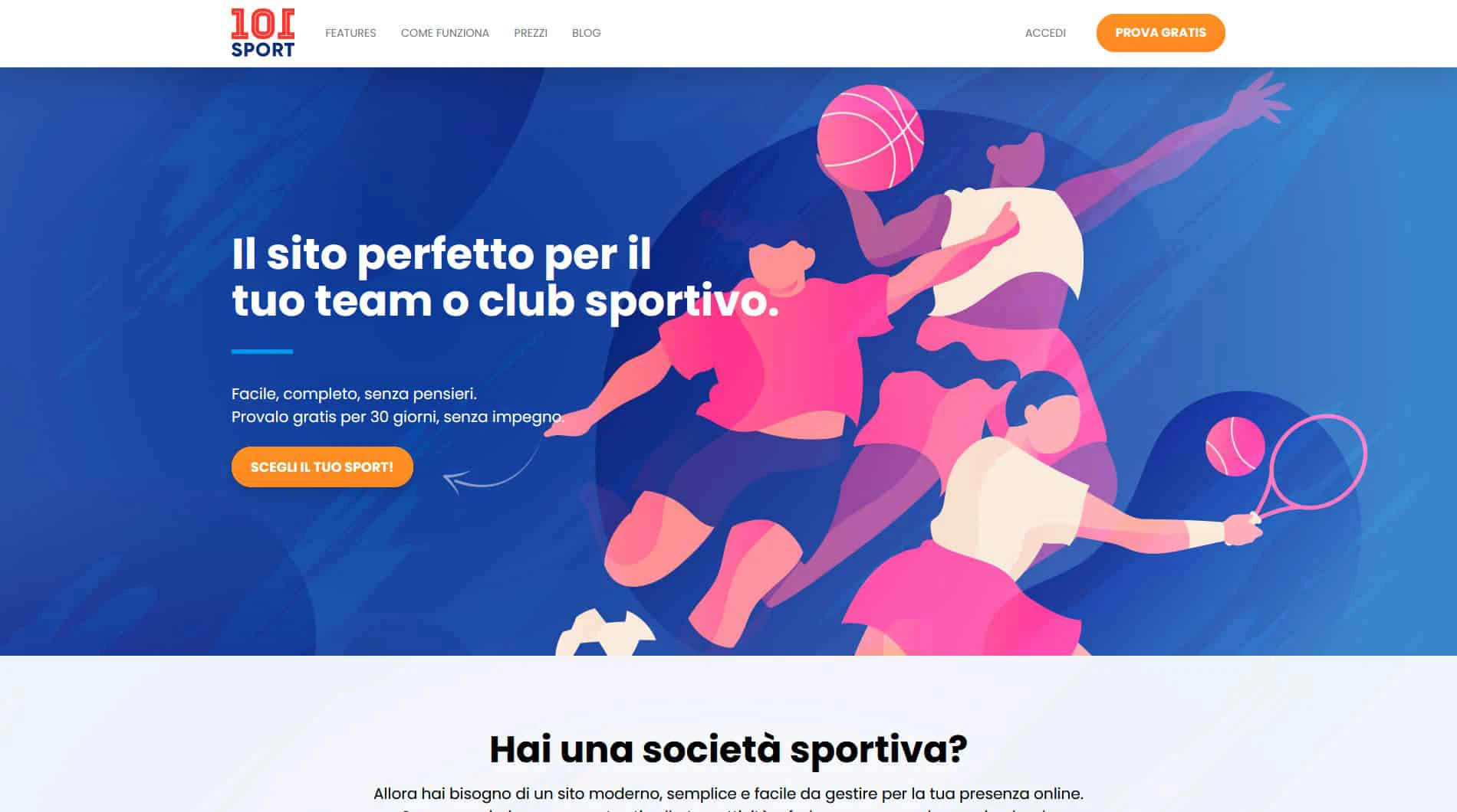 101 sport - creazione siti internet per società sportive