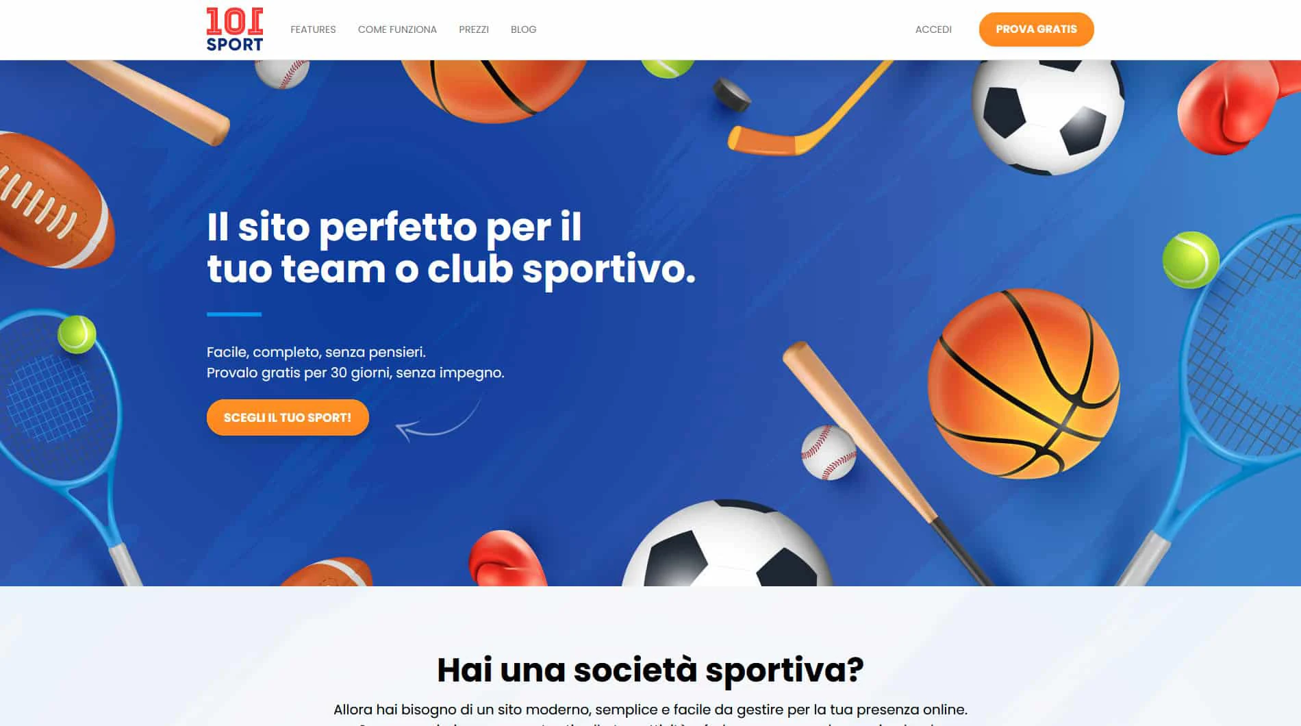 101 sport - creazione siti internet per società sportive