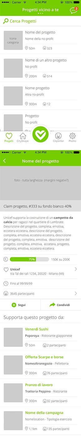 Citybility - UI e UX design per app del terzo settore