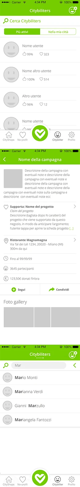 Citybility - UI e UX design per app del terzo settore