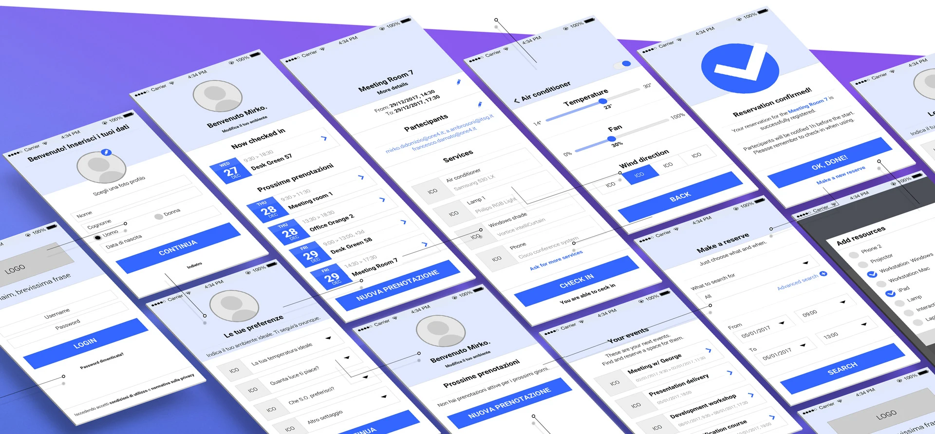 One4Work App - UX/UI design e wireframing