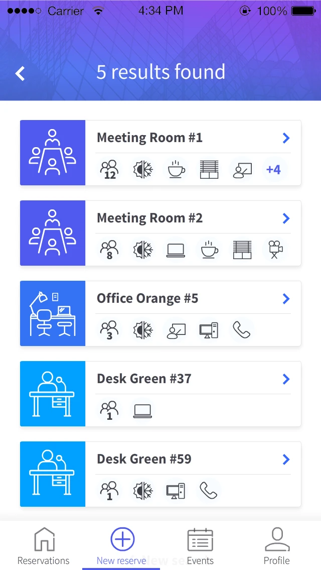 One4Work App - UI/UX design - managing smart building