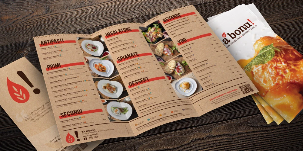 Ta Bonu Branding - Materiali per ristorazione - brochure menu