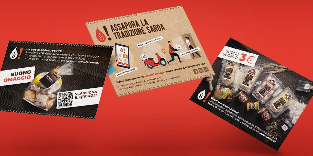 Ta Bonu Branding - Materiali per ristorazione - cartoline promozionali