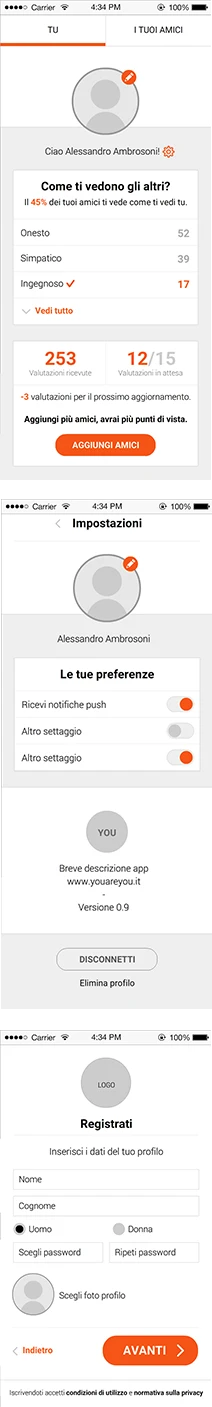 YOU mobile app - UI e UX design